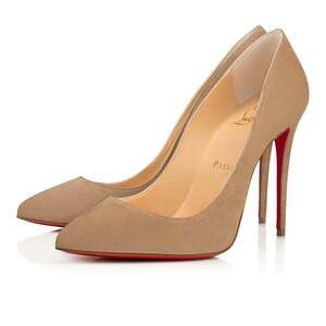 Christian Louboutin Pigalle Follies 100 Nocciola Nude Beige Suede Heel Pump 42